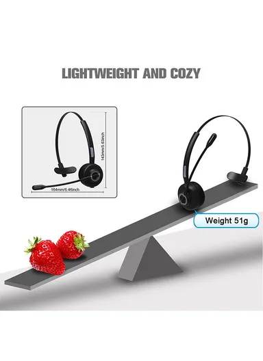 Business Wireless Bluetooth 5.0 Headset Call Center Operator Single Ear Headphone with Microphone &amp; Charging Base M97