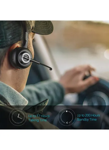 Business Wireless Bluetooth 5.0 Headset Call Center Operator Single Ear Headphone with Microphone &amp; Charging Base M97