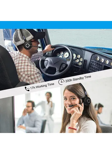 Business Wireless Bluetooth 5.0 Headset Call Center Operator Single Ear Headphone with Microphone &amp; Charging Base M97