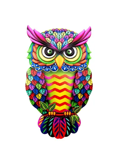 Owl Shape Garden Hanging Decoration Iron Home Wall Art Decor, Size M (L26 x W16 x H1)cm - 3
