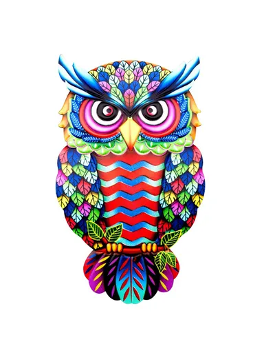 Owl Shape Garden Hanging Decoration Iron Home Wall Art Decor, Size M (L26 x W16 x H1)cm - 2