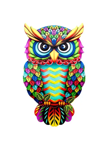 Owl Shape Garden Hanging Decoration Iron Home Wall Art Decor, Size M (L26 x W16 x H1)cm - 1