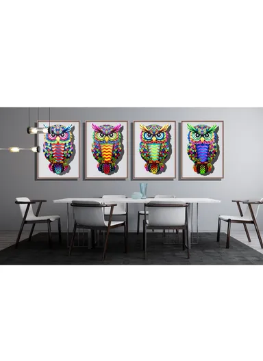 Owl Shape Garden Hanging Decoration Iron Home Wall Art Decor, Size M (L26 x W16 x H1)cm - 1