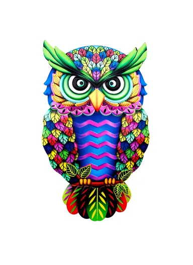 Owl Shape Garden Hanging Decoration Iron Home Wall Art Decor, Size M (L26 x W16 x H1)cm - 4