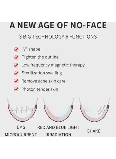 Microcurrent EMS Face Slimming Instrument Facial Lifting Massage V-face Beauty Device S121- White