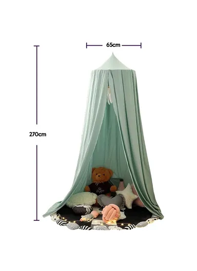 Princess Canopy Mosquito Net for Kids, Round Dome Canopy Bed Decor (D65 x H270)cm- Light Purple