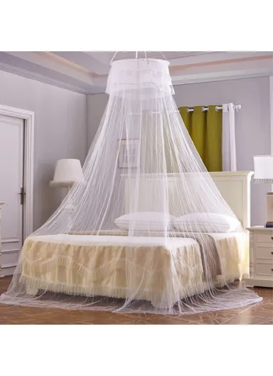 Princess Castle Round Dome Mosquito Net For Bed, Insect Protection (D60 x H260)cm - White