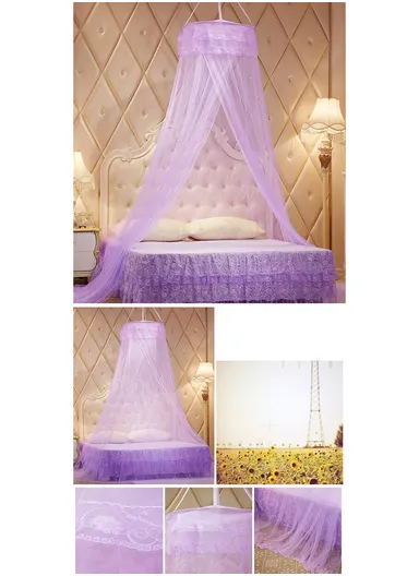 Princess Castle Round Dome Mosquito Net For Bed, Insect Protection (D60 x H260)cm - White