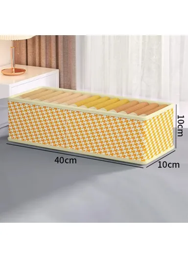 Pattern Design Storage Cube Organizer Folding Cloth Box Container JJTZ, (L40 x W10 x H10)cm- Orange
