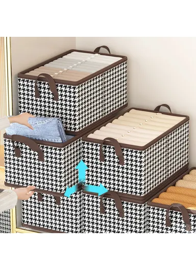 Pattern Design Storage Cube Organizer Folding Cloth Box Container JJTZ, (L40 x W10 x H10)cm- Orange