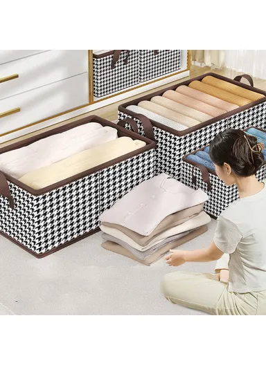 Pattern Design Storage Cube Organizer Folding Cloth Box Container JJTZ, (L40 x W10 x H10)cm- Orange