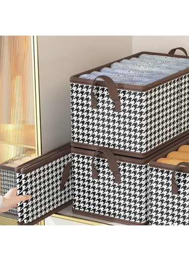 Pattern Design Storage Cube Organizer Folding Cloth Box Container JJTZ, (L40 x W10 x H10)cm- Orange