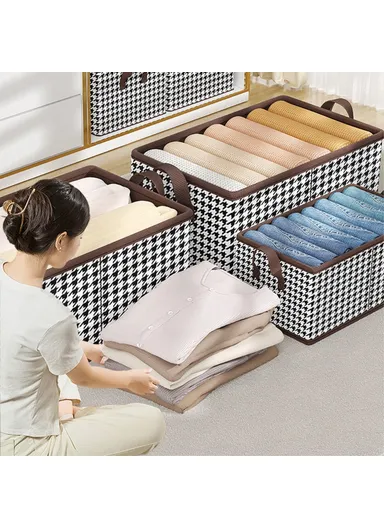Pattern Design Storage Cube Organizer Folding Cloth Box Container JJTZ, (L40 x W10 x H10)cm- Orange