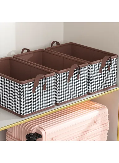 Pattern Design Storage Cube Organizer Folding Cloth Box Container JJTZ, (L40 x W10 x H10)cm- Orange