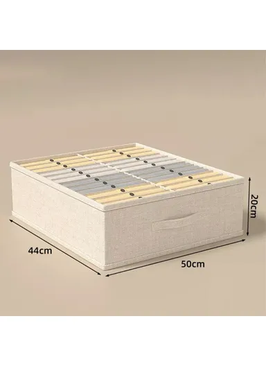 24 Cells Oxford Cloth Drawer Organizer Closet Divider Storage Box for Socks, Underwear, (L50 x W44 x H20)cm- Beige