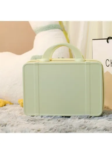 14-Inch Small Suitcase Handbag, Lightweight Vintage Cosmetic Case Travel Luggage (L22 x W15 x H31)cm - Yellow