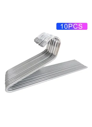 10Pcs 29cm Multifunctional Z-shaped Trouser Rack Goose Clothes Pants Hanger Non-slip Storage Racks - Obverse / Grey