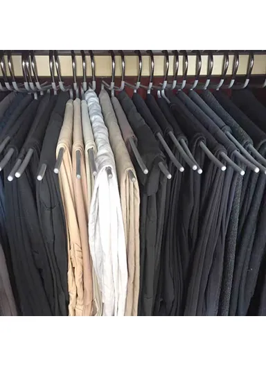 10Pcs 29cm Multifunctional Z-shaped Trouser Rack Goose Clothes Pants Hanger Non-slip Storage Racks - Reverse / Black