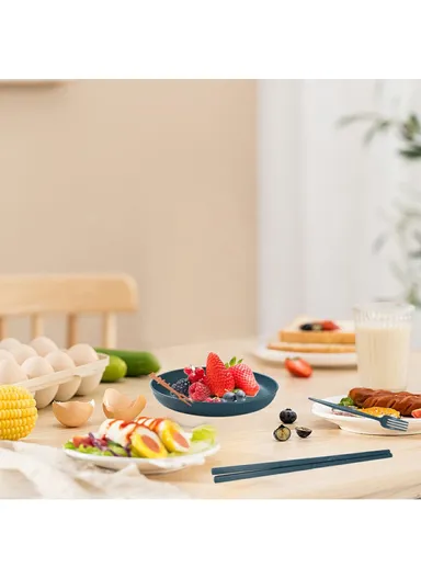 36Pcs / Set Wheat Straw Dinnerware Set Plates Bowls Cups Forks Party Cutlery Kit (BPA-Free, FDA Certified) - Orange