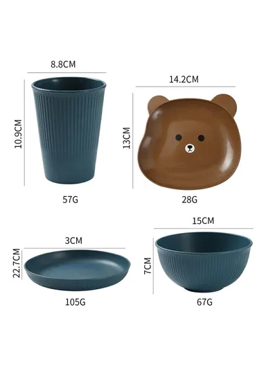 36Pcs / Set Wheat Straw Dinnerware Set Plates Bowls Cups Forks Party Cutlery Kit (BPA-Free, FDA Certified) - Yellow