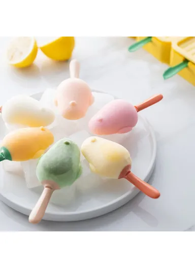 Cute Bird Shaped Reusable Silicone Mold for DIY Ice Cream Bar with Lid and Stick (without FDA Certificate, BPA Free) - Blue