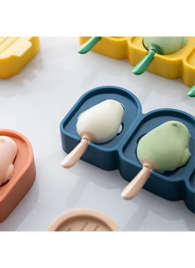 Cute Bird Shaped Reusable Silicone Mold for DIY Ice Cream Bar with Lid and Stick (without FDA Certificate, BPA Free) - Blue