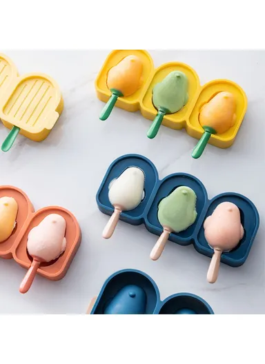 Cute Bird Shaped Reusable Silicone Mold for DIY Ice Cream Bar with Lid and Stick (without FDA Certificate, BPA Free) - Blue