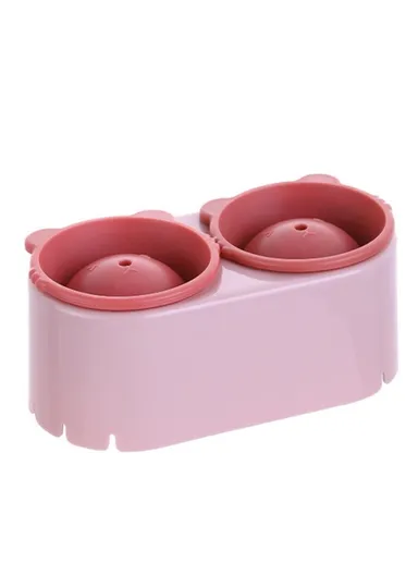 Cute Bear Design Ice Ball Maker Round Ice Ball Mold Tray (BPA Free, No FDA Certificate) - Pink