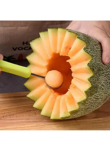 3-in-1 Watermelon Scoop Slicer Fruit Knife Seed Remover Separator for Watermelon Ice Cream (No FDA, BPA-Free) - Random Color