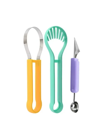 3-in-1 Watermelon Scoop Slicer Fruit Knife Seed Remover Separator for Watermelon Ice Cream (No FDA, BPA-Free) - Random Color