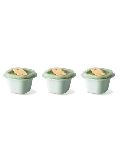 3Pcs Summer DIY Ice Cube Jelly Yogurt Popsicle Maker Mold with Lid &amp; Stick AAB060 (L6.4 x W6.4 x H4.4)cm - Matcha Green