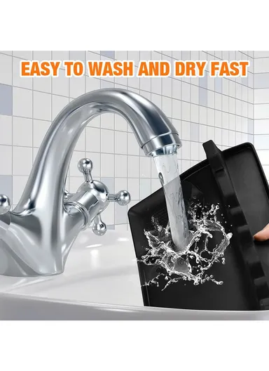 2 in 1 BPA Free Silicone Spoon Rest, Larger Spoon Holder, Silicone Utensil Rest, L - Black