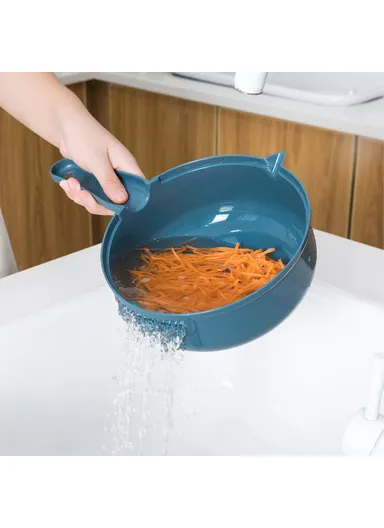 12-in-1 Multifunctional Vegetable Cutter Set Home Kitchen Julienne Shredder Potato Slicer (with FDA, BPA-Free) - Blue