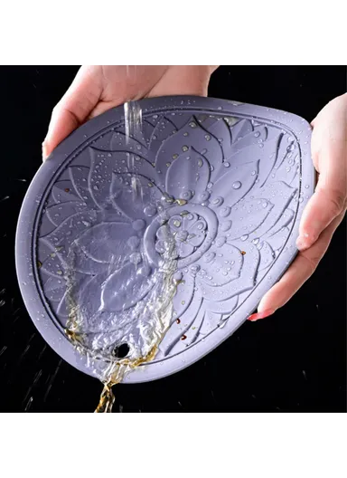 3Pcs 16x16cm Chinese Hollow Carving Cup Mat Heat Insulation Placemat Silicone Coaster - Green