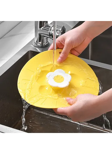 20cm Cute Flower Silicone Fresh-keeping Lid Kitchen Round Bowl Lid - Green