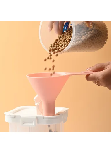6-in-1 PP Oil Honey Grain Filtering Funnel Egg Separation Kitchen Funnel Set (FDA Certificated, BPA-free) - Pink