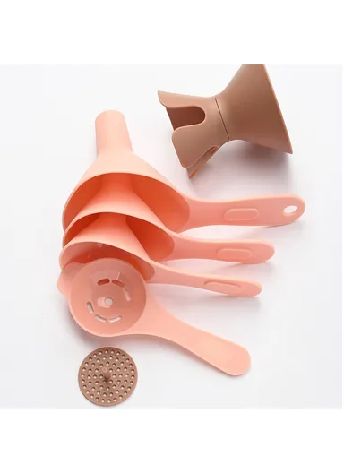 6-in-1 PP Oil Honey Grain Filtering Funnel Egg Separation Kitchen Funnel Set (FDA Certificated, BPA-free) - Pink