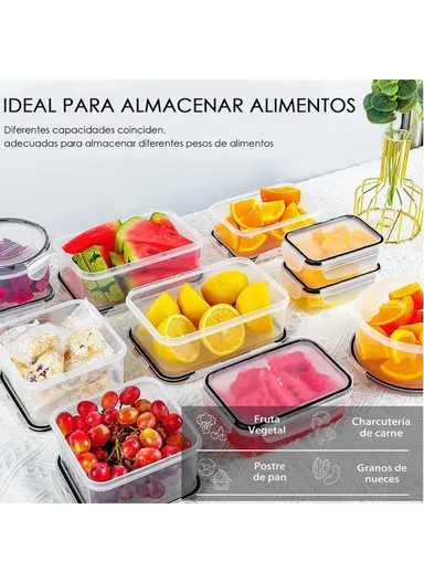 34Pcs Plastic Microwave Oven Lunch Box Refrigerator Fruit Vegetable Sealing Box A354 