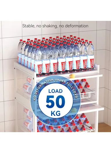 Dustproof Kitchen Countertop Carbon Steel Bowl Dish Drying Rack with Door OGJ-WDJ018 (L40 x W29 x H51)cm - Black