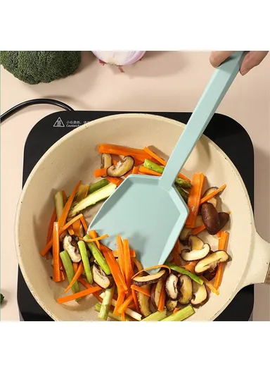 6Pcs Kitchen Utensils Silicone Spatula Ladle Kitchen Cooking Tools Kit with Storage Bucket (FDA Certificated, BPA Free) - Dark Blue