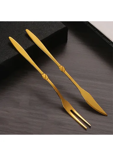 5Pcs / Set Stainless Steel Fork Ice Cream Spoon Kitchen Utensils (BPA Free, No FDA) - Pastry Fork