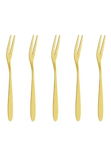 5Pcs / Set Stainless Steel Fork Ice Cream Spoon Kitchen Utensils (BPA Free, No FDA) - Two-Prong Fork