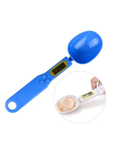 Portable Kitchen Measuring Spoon Food Scale Multi-Function Electronic Digital Spoon Scale With LCD Display (No Battery, Without FDA, BPA-free) - Blue (L23.3 x W5.7)cm