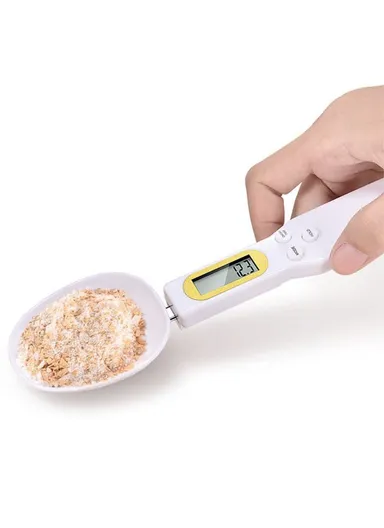 Portable Kitchen Measuring Spoon Food Scale Multi-Function Electronic Digital Spoon Scale With LCD Display (No Battery, Without FDA, BPA-free) - Blue (L23.3 x W5.7)cm