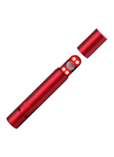 Aluminum Alloy Flashlight Camera Detector Sound Light Alarm Device NE20042- Red