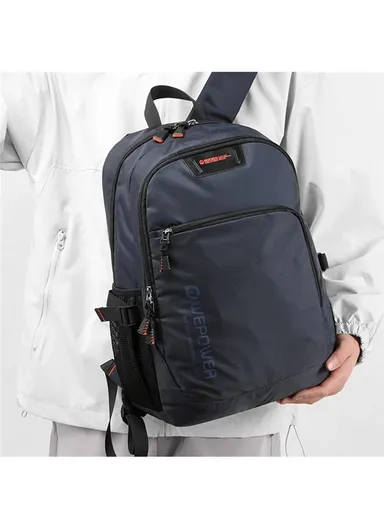 Laptop Backpack Waterproof Nylon Cloth Large Capacity Business Daypack (W31 x D14 x H45)cm - Dark Blue