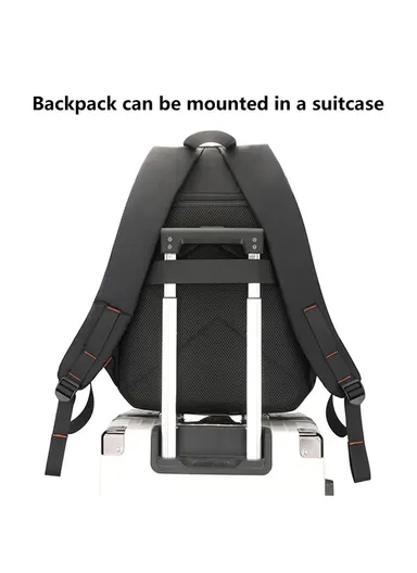 Laptop Backpack Waterproof Nylon Cloth Large Capacity Business Daypack (W31 x D14 x H45)cm - Dark Blue