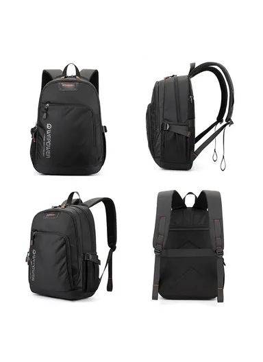 Laptop Backpack Waterproof Nylon Cloth Large Capacity Business Daypack (W31 x D14 x H45)cm - Dark Blue