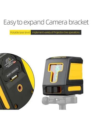 Green Laser Level Two Line Self-Leveling Horizontal &amp; Vertical Laser Meter T02 (L9 x W5.5 x H8)cm
