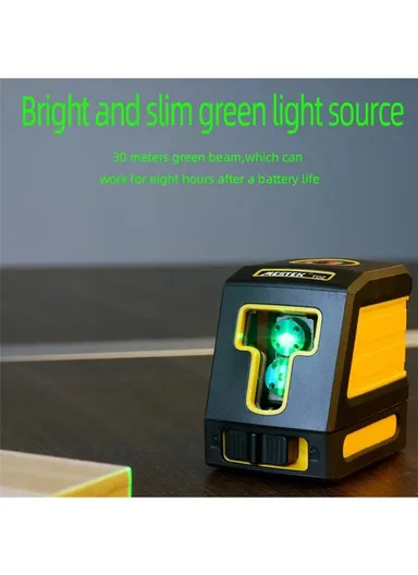 Green Laser Level Two Line Self-Leveling Horizontal &amp; Vertical Laser Meter T02 (L9 x W5.5 x H8)cm